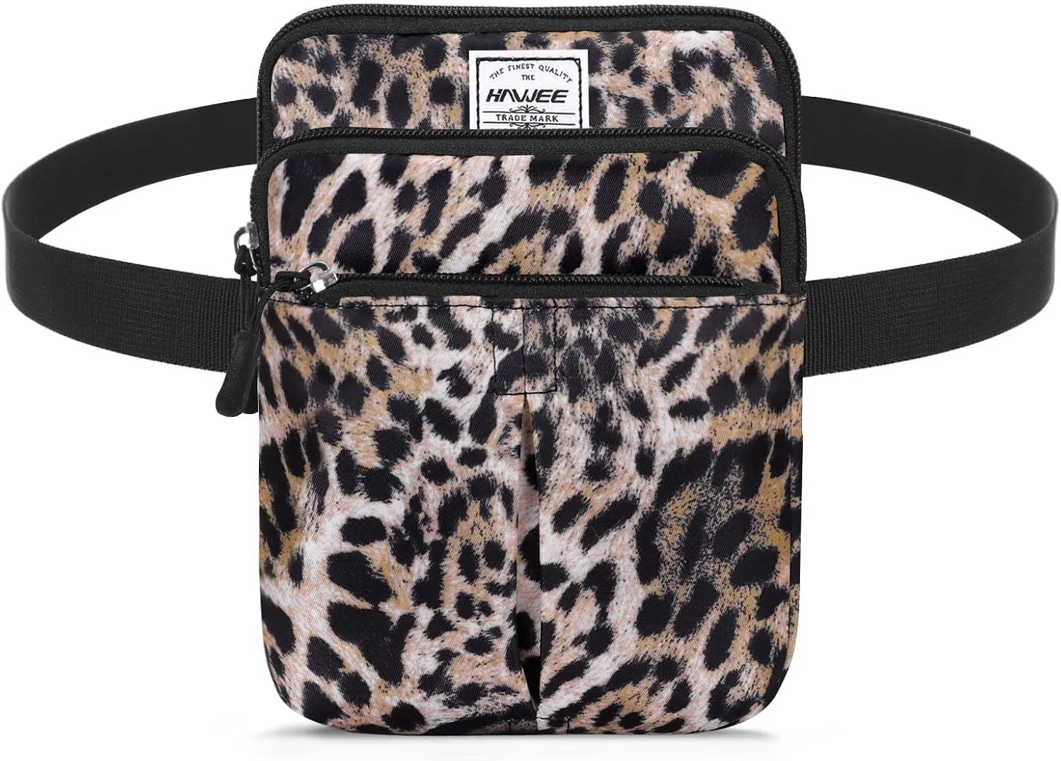 Waist Belt Bag for Women and Men Cross Body Cell Phone Purse Adjustable Shoulder Strap Travel Hip Pouch Multifunctional Fashion Fanny Packs Water Repellent, Leopard