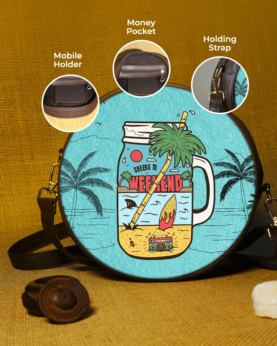 Weekend Vibes Blue Crossover Sling Bag