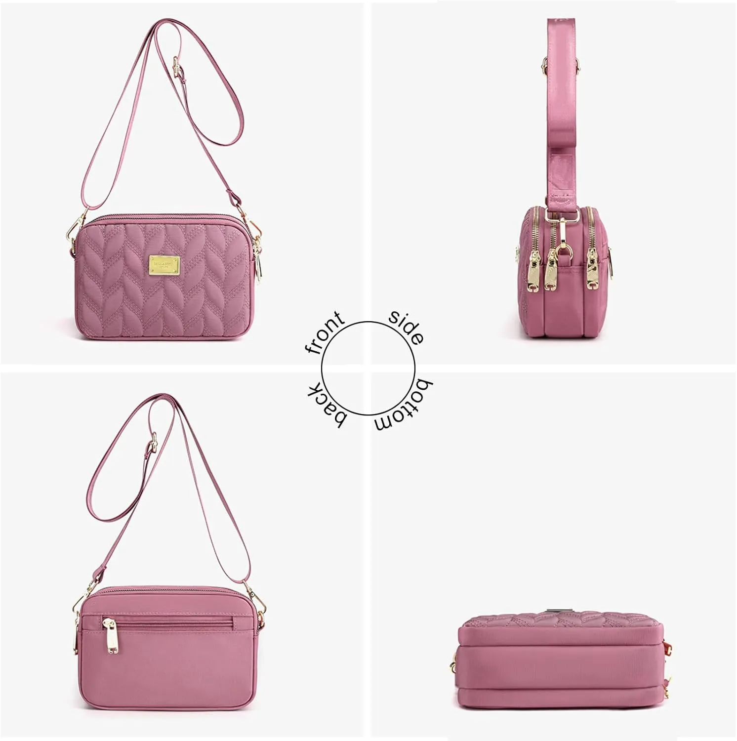 WITERY Small Crossboby Purse for Women - Waterproof Nylon Crossbody Phone Purse Shoulder Bag with Adjustable Strap