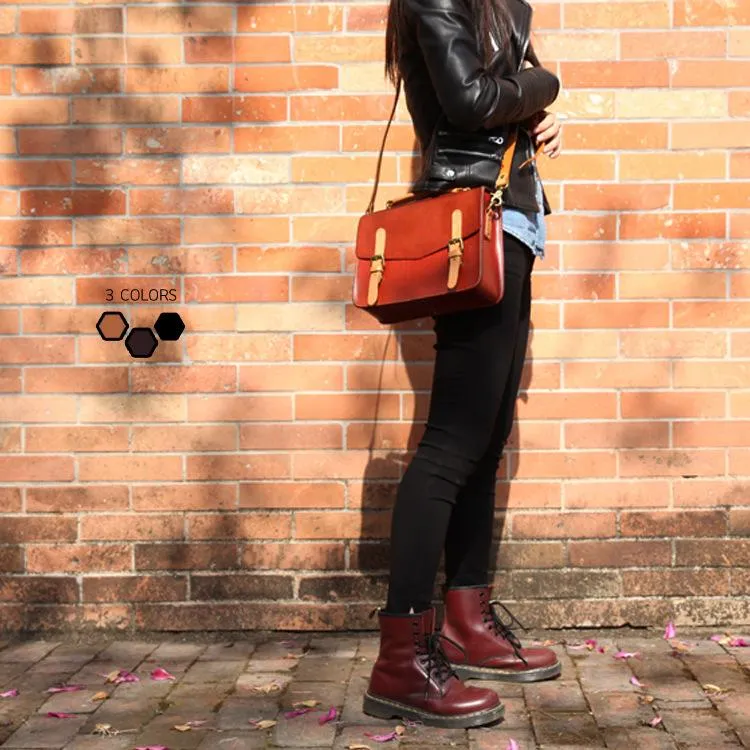 Women's Leather Classic Satchel Bag