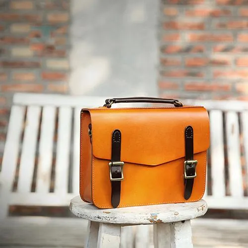 Women's Leather Classic Satchel Bag