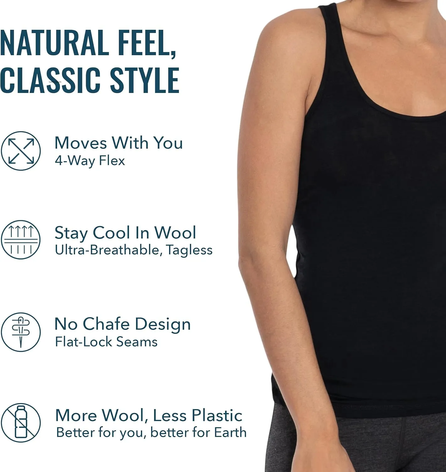 Women's Merino Tank Top by Woolly | RWS Certified | Soft, Stink Free, Seattle Designed